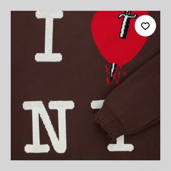 Chamberlin NY Stabby I Love NY Distressed Crew Neck Sweater - Picture 2 of 4